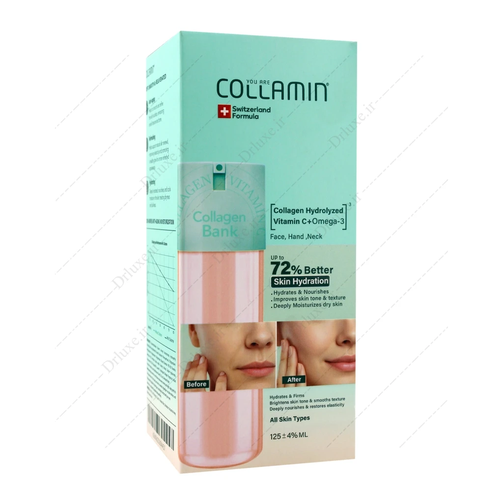 کرم مرطوب کننده کلاژن بانک کلامین انواع پوست 125 میلی‌لیتر